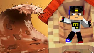 НУБЫ ПРОТИВ ЦУНАМИ ИЗ ШОКОЛАДА В МАЙНКРАФТЕ!КАК ВЫЖИТЬ НУБУ В МАЙНКРАФТ! ТРОЛЛИНГ #56 мультик